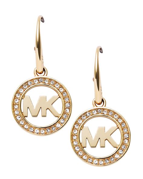 michael kors gold drop earrings|Michael Kors gold necklace.